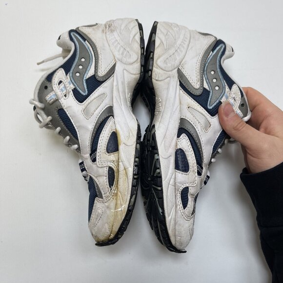 Y2K VTG Saucony Chunky Dad Sneakers Running Shoes Retro White / Blue Wom 8 Read - Picture 8 of 16